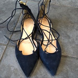 sold - J. Crew Lace Up Pointed Toe Flats
